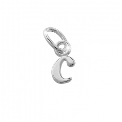 Alphabet Charm Lowercase 'c' 925 Sterling Silver 7x3mm
