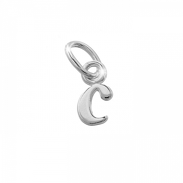 Alphabet Charm Lowercase 'c' 925 Sterling Silver 7x3mm