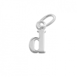 Alphabet Charm Lowercase 'd' 925 Sterling Silver 9x4mm