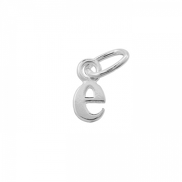 Alphabet Charm Lowercase 'e' 925 Sterling Silver 7.5x4mm