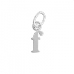 Alphabet Charm Lowercase 'f' 925 Sterling Silver 9x3mm