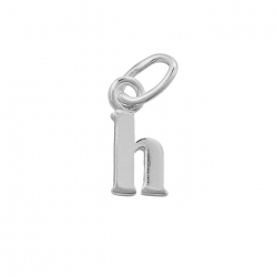 Alphabet Charm Lowercase 'h' 925 Sterling Silver 9x4mm