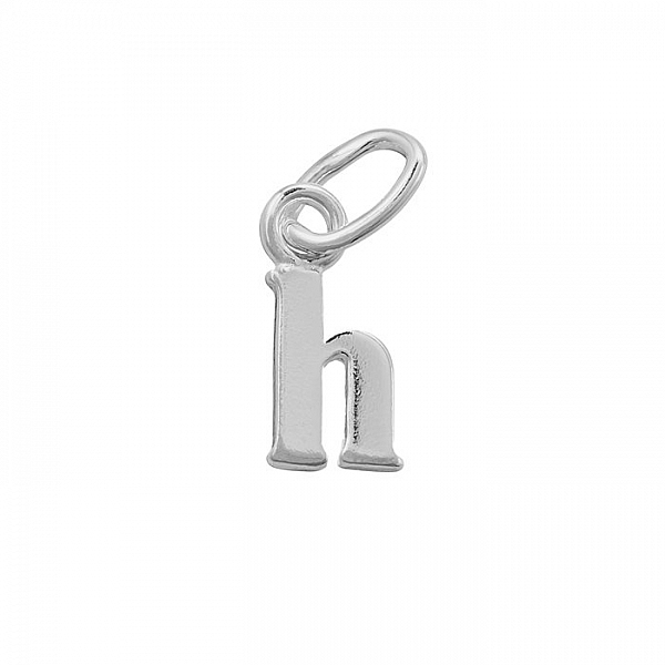 Alphabet Charm Lowercase 'h' 925 Sterling Silver 9x4mm