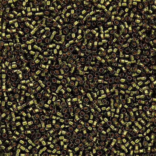 Toho Treasure Size 11/0 Gold Lined Olive Seed Beads 7.8g