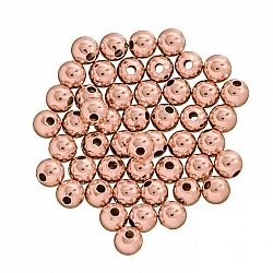 Plain 3mm Round Metal Spacer Bead Rose Gold Plated PK50