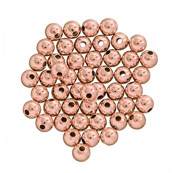 Plain 3mm Round Metal Spacer Bead Rose Gold Plated PK50