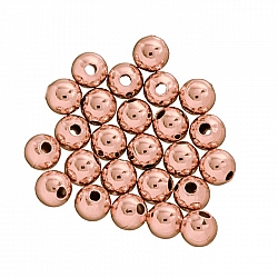 Rose Gold Plated Plain 4mm Round Metal Spacer Bead PK25