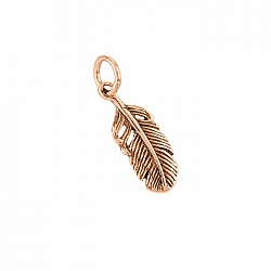 Feather Pendant With Ring 17x6mm Rose Gold Plated PK1