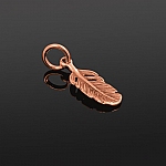 Feather Pendant With Ring 17x6mm Rose Gold Plated PK1