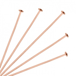 Rose Gold Plated 2 Inch (50mm) Soft Flat Head Pin PK50