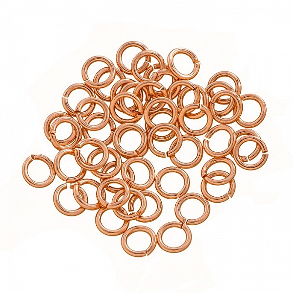 Rose Gold Plated 4mm Open Jump Rings 0.7mm Thick PK50