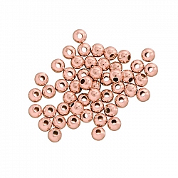 2.5mm Rose Gold Plated Round Plain Spacer Beads PK50