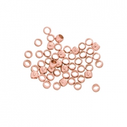 Rose Gold Plated 2mm Barrel Crimp Beads Findings PK50