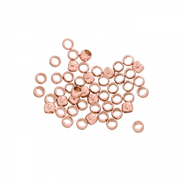 Rose Gold Plated 2mm Barrel Crimp Beads Findings PK50
