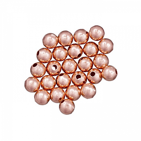 Rose Gold Plated 6mm Round Plain Shiny Spacer Bead PK25 Rose Gold Plated 6mm Round Plain Shiny Spacer Bead PK25