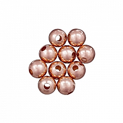 Rose Gold Plated 8mm Round Spacer Beads 2.5mm Hole PK10