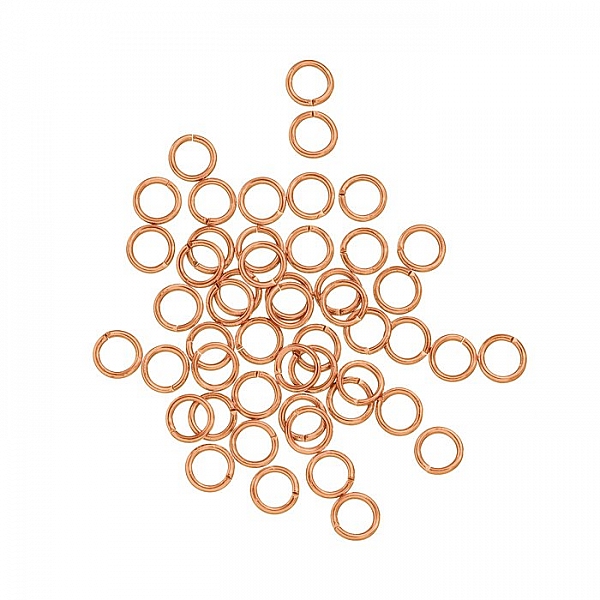 Rose Gold Plated 5mm Open Jump Rings 0.8mm Thick PK50