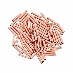 Rose Gold Plated 6x1.1mm Tube Metal Spacer Beads PK100