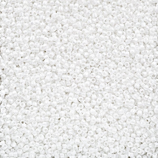 Toho Round Seed Beads 15/0 Opaque Lustered White 8.2g