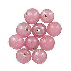 Round Transparent Lustered Pink Glass Beads 8mm PK10