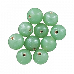 Round Transparent Lustered Lt Green Glass Bead 8mm PK10