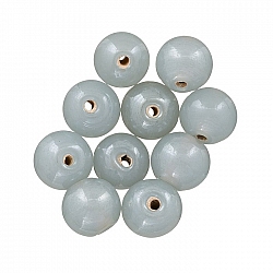 Round Transparent Lustered Lt Grey Glass Beads 8mm PK10