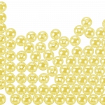 8mm Round Acrylic Pearl Beads Light Yellow Pack of 100