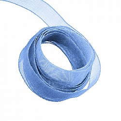 Organza Sheer Ribbon Light Blue 9mm - 1m Length