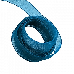 Organza Sheer Ribbon 9mm Wide Teal Blue - 1m Length