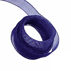 Organza Sheer Ribbon 9mm Wide Navy Blue - 1m Length