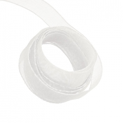 Organza Sheer Ribbon White 9mm Wide - 1m Length