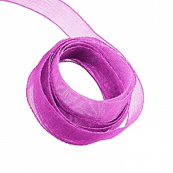 Organza Sheer Ribbon 9mm Wide Hot Pink - 1m Length