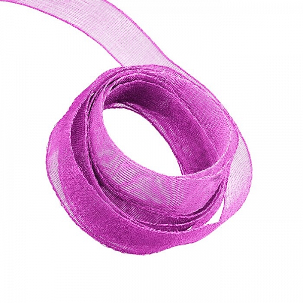 Organza Sheer Ribbon 9mm Wide Hot Pink - 1m Length