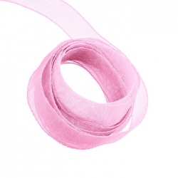 Organza Sheer Ribbon 9mm Wide Baby Pink - 1m Length