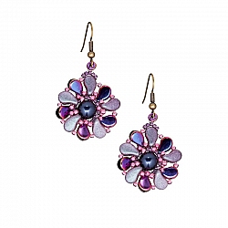 Midnight Floret Earrings Paisley Duo Design by Beads Jar