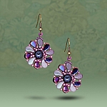 Midnight Floret Earrings Paisley Duo Design by Beads Jar