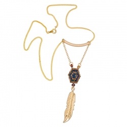 Hex O Feather Necklace | Hex Seed Beads by Beads Jar