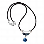 Cosmic Blue Druzy Necklace | Leather Cord by Beads Jar