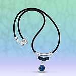 Cosmic Blue Druzy Necklace | Leather Cord by Beads Jar