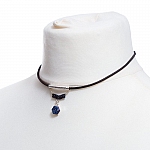 Cosmic Blue Druzy Necklace | Leather Cord by Beads Jar