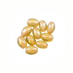 Transparent Opalescent Amber Oval Glass Beads 7x5mm PK10