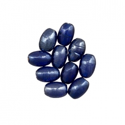 Transparent Opalescent Dark Blue Oval Glass Beads 7x5mm