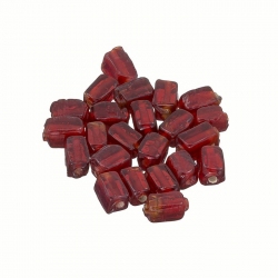 Trans. Dark Red Handmade 6x4mm Cuboid Glass Beads PK20