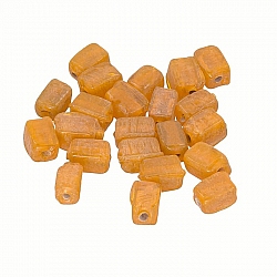 Transparent Orange Handmade 6mm Cuboid Glass Beads PK20