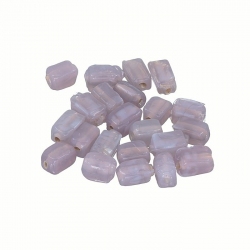 Transparent Lilac Handmade 6x4mm Cuboid Glass Beads PK20