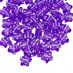 Transparent Purple Acrylic Star Pony Beads 12mm (PK50)