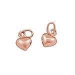 Rose Gold Plated 6x8mm Small Puffed Heart Pendants PK2