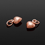 Rose Gold Plated 6x8mm Small Puffed Heart Pendants PK2