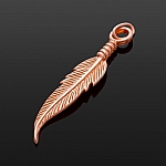 Rose Gold Plated Feather Charm Pendant & Bail 35mm PK1
