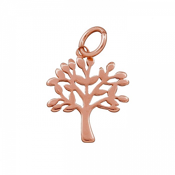 Tree Of Life Rose Gold Plated Symbol Pendant 17mm PK1
